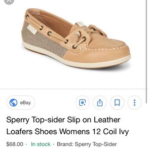 Sperry top sider leather slip ons, like new!